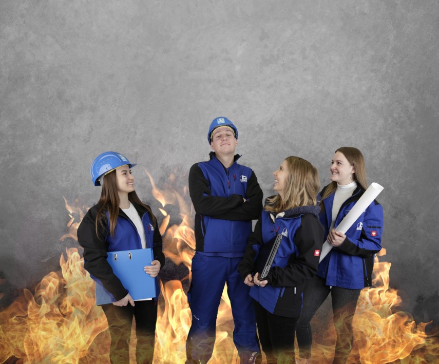 Mitarbeiter, die im virtuellen Feuer stehen